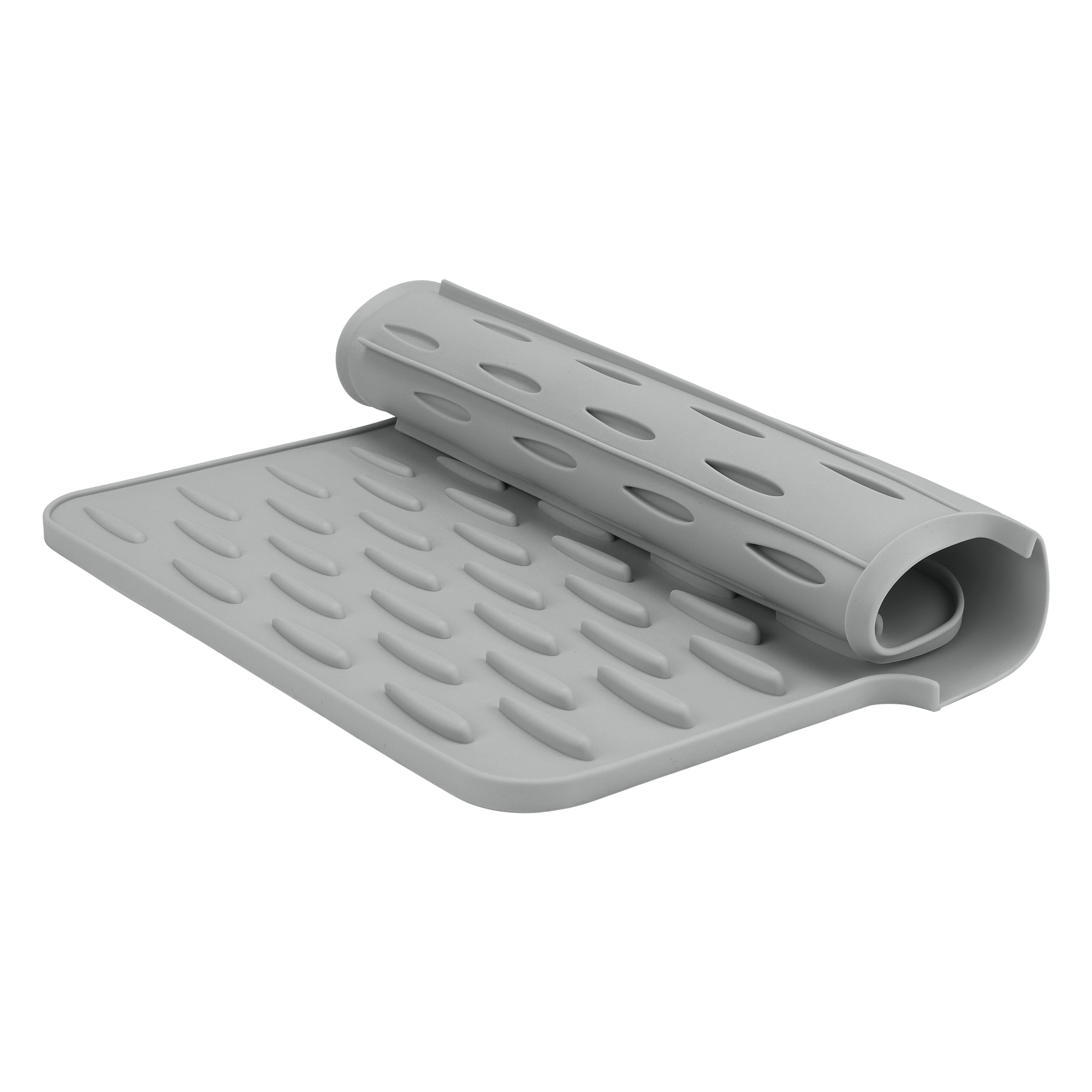 Unique Bargains Multi-Functional Dish Drying Mat for Kitchen Gray