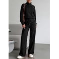 thumbnail image 4 of PRETTYGARDEN Women's 2 Piece Outfits Casual Lapel Half Zip Sweatshirts and Wide Leg Pants Tracksuit Sets, 4 of 8