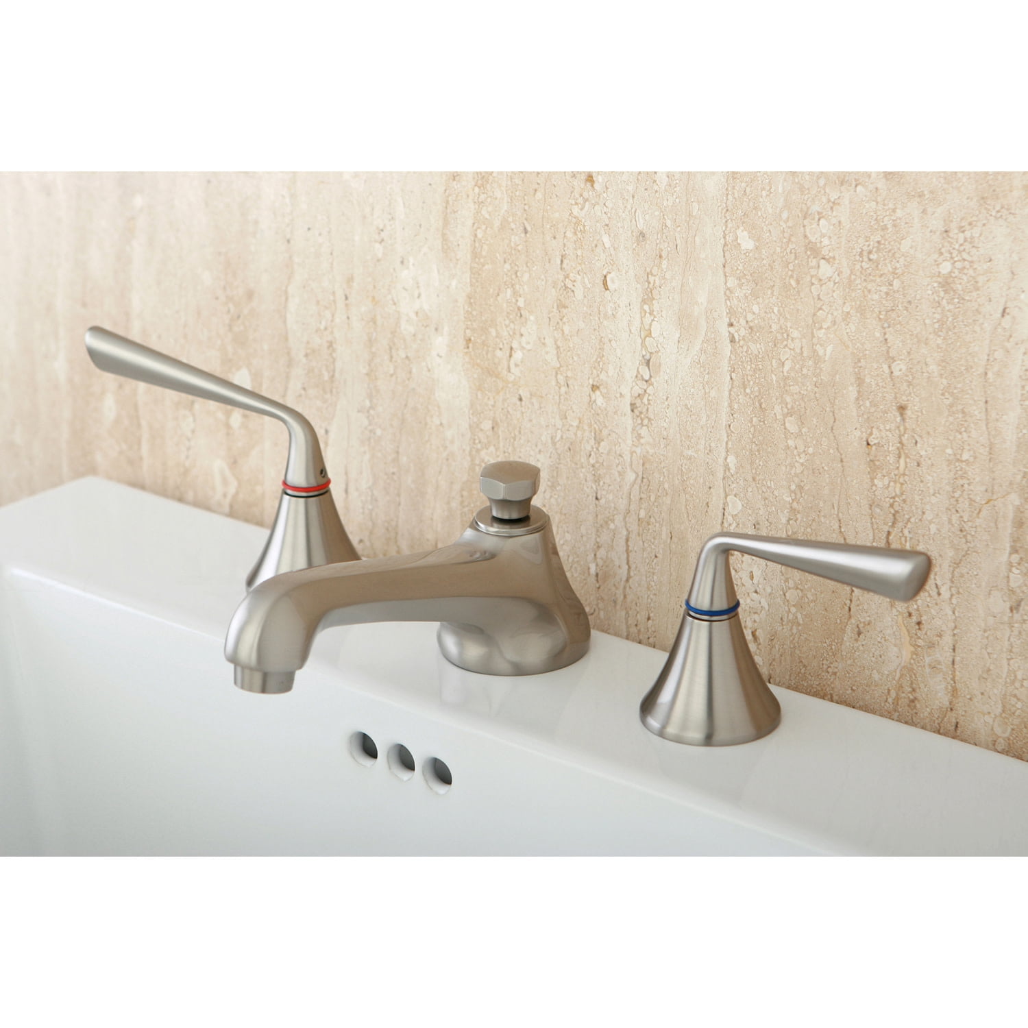 Kingston Brass KS4478ZL 8 in. Widespread Bathroom Faucet, Brushed Nickel