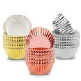 thumbnail image 3 of Farfi 100Pcs Cake Cups Grease-Proof Heat Resistant Aluminum Foil Cupcake Liners Wrappers Baking Supplies (Silver), 3 of 13
