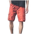 thumbnail image 3 of Thousandth Streetwear Cargo Shorts Men Vintage Elastic Waist Everyday Shorts Drawstring Casual Work Shorts Breathable Fashion Summer Shorts for Men, 3 of 8