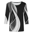 thumbnail image 4 of HTNBO 3/4 Sleeve Shirts for Women Casual Round Neck Tops Women's Winter Trends, 4 of 5
