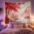 thumbnail image 2 of Red Maple Tree on Calm Water in Misty Forest, Serene Watercolor for Nature Lovers, Autumn Landscape Art Decor, Anniversary Gift, Tapestry Wall Hanging for Bedroom and Living Room, 2 of 7