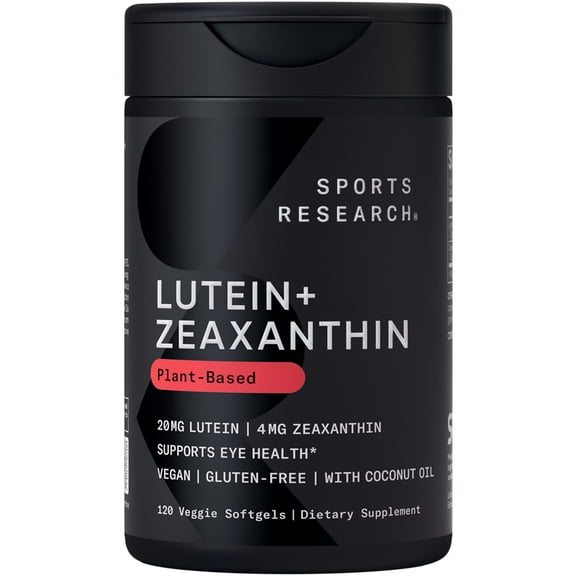 Sports Research® Vegan Lutein   Zeaxanthin (20mg) with Organic Coconut Oil for Better Absorption (120 Softgels)