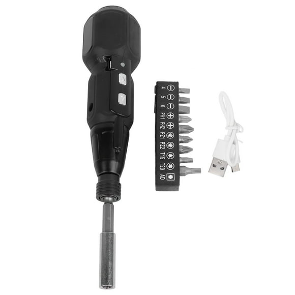 Tournevis électrique Sans Fil avec Lumière DEL, 2 en 1 en Acier Allié 900 mAh, Chargement USB, Jeu de Tournevis électriques Manuel