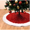 thumbnail image 2 of JM Falda roja para árbol de Navidad de 36 pulgadas, tela de lentejuelas de felpa, falda para árbol de Navidad, delantal inferior para árbol de Navidad, falda decorada para árbol de Navidad JM, 2 of 4