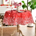 thumbnail image 3 of Valentine''s Day Tablecloth 60×60 Inch Round, Love Plants Red Washable Table Cover for Party Picnic Dinner Decor, 3 of 6