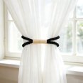 thumbnail image 3 of Selrti Magnetic Curtain Tieback, Cotton Linen Rope Curtain Holdback with Wood Buckle for Drapes, Decorative Tie Backs for Bedroom, Boho Room, Nursery and Farmhouse Decor, 3 of 7