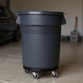 thumbnail image 2 of 32 Gallon Outdoor Trash Can with Lid and Wheel, Rolling Trash Can with Removable Wheels, Commercial Trash Cans, Outdoor Garbage Can for Kitchen, Garage, Backyard and Patio（2 Pack）, 2 of 9