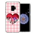 thumbnail image 1 of MUNDAZE for Samsung Galaxy S9 Valentine's Day Garden Gnomes Heart Love Pink Plaid Double Layer Phone Case Cover, 1 of 3