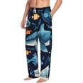 thumbnail image 2 of Daiia Playful Whales Underwater Scene Men's Sleep Pant with Pockets and Drawstring,Pajama Pants-XX-Large, 2 of 9