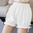 thumbnail image 4 of Luxalzxs Girls Shorts Breathable Loose Cute Bloomers Shorts High Waisted Puffy Shorts Summer Casual Ruffle Hem Beach Shorts Cozy Safety Shorts Bottom with Bowknot, 4 of 7