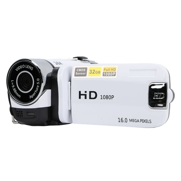 Videocámara Con Cámara, Grabadore Digital de 16MP 1080p Con Zoom Digital de 16x, Videocámara Antivibracia Con Pantalla A Color de 2,4 Pulgadas Con Luz de Relleno, Con