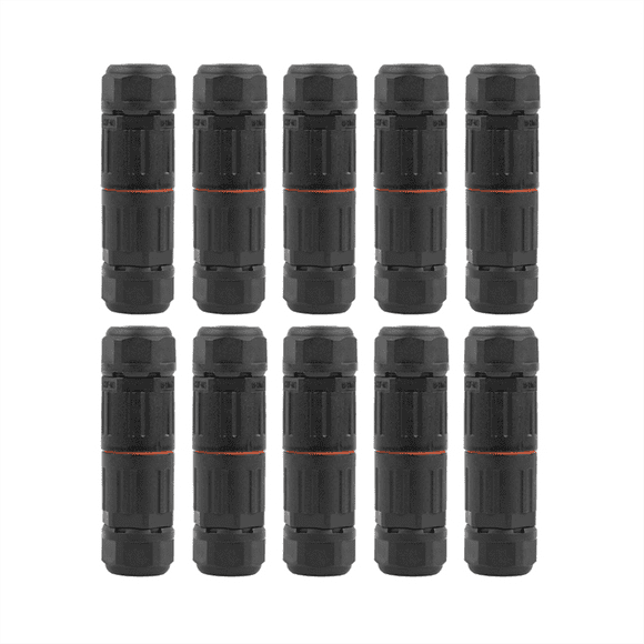 10PCS IP68 Electrical Waterproof Connector Wire Cable 3 Pin Outdoor Hard Wire Quick Push-in Conductor Terminal Connector