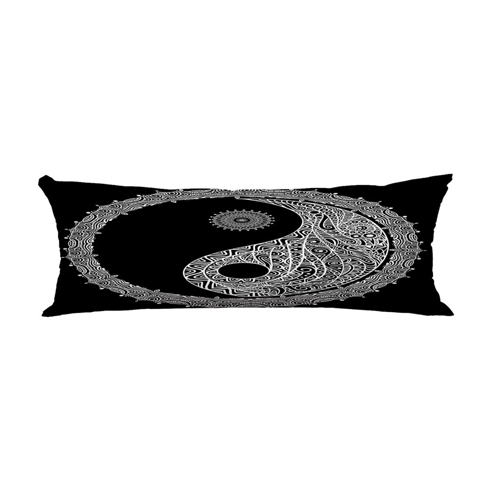 ABPHQTO Yin Yang Artistic Black Body Pillow Covers Pillow Case Protector Pillowcase 20x60 Inch