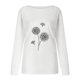 thumbnail image 4 of Camiseta de manga larga con cuello redondo para mujer a la moda, sudadera de encaje con estampado de otoño, blusas sueltas Fridja  FKASFK1204, 4 of 8