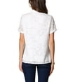 thumbnail image 3 of INSPIRE CHIC Women's Floral Lapel Collar Short Sleeve Button Down Chiffon Work Blouse XS White, 3 of 6