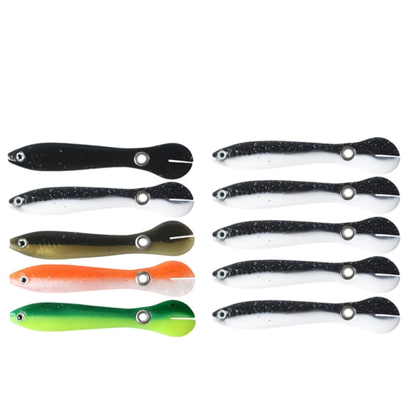 Greeniant Cebo biónico Señuelos artificiales Aparejos de pesca Lago Color brillante Multicolor Profesional Ahorro de espacio Cebos de natación Pescar Negro/Colorido 10cm