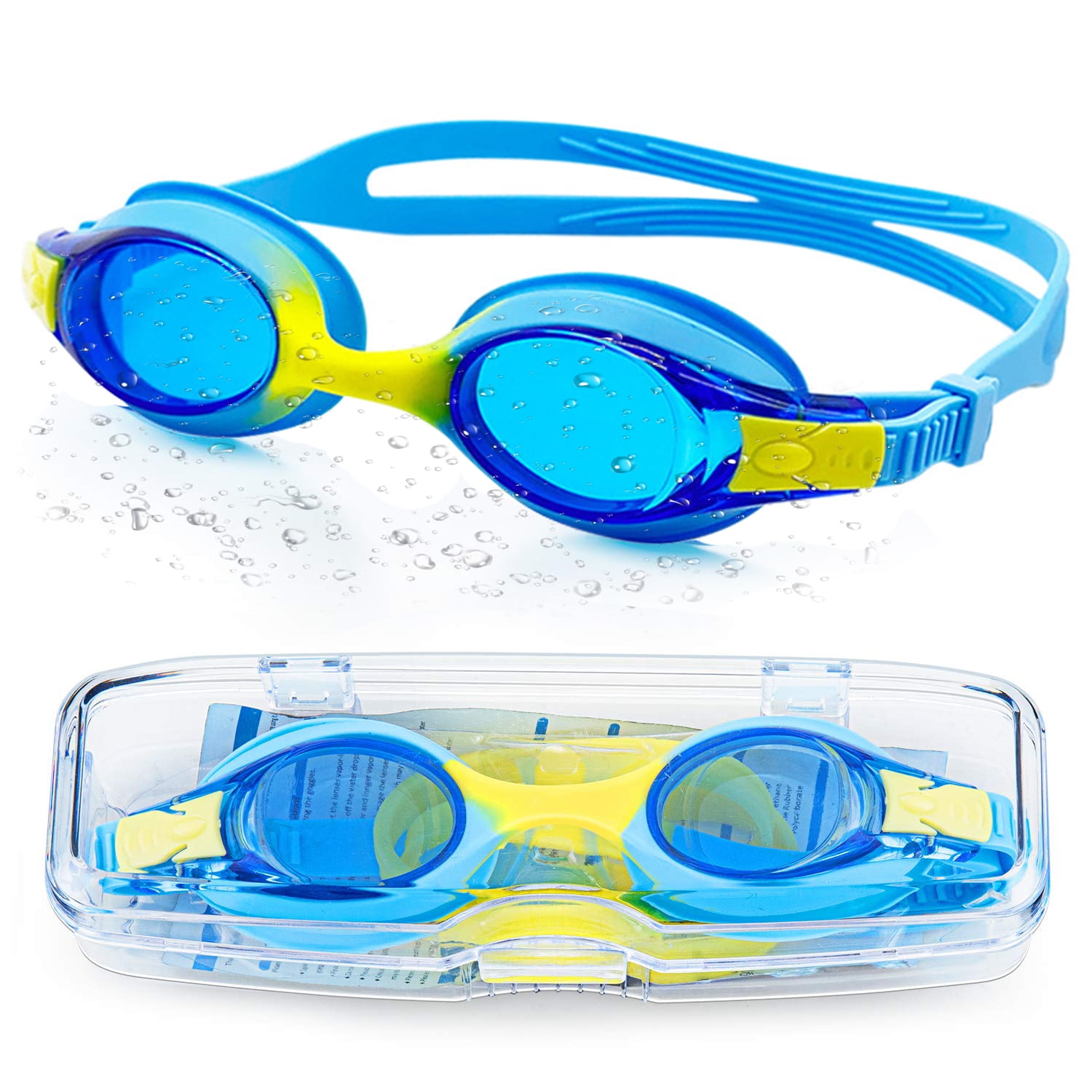 Dolfino Adult Pacesetter Swim Goggles 3 Pack blue/gray/clear 
