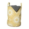 thumbnail image 1 of Modern Laundry Bag, Monotone Style Flourish Ethnic Inspired Design Art Contemporary Graphic, Basket with Handles Drawstring Closure for Laundromats, 13" x 19", Pale Orange and White, by Ambesonne, 1 of 4