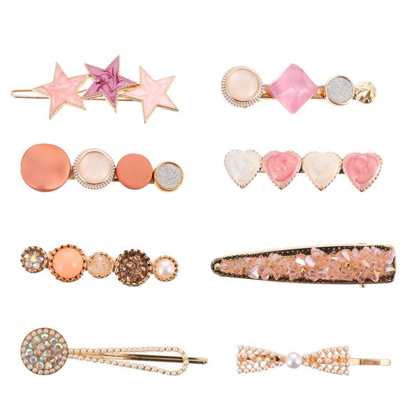 MUSEYA Woman Hairpin Metal Hair Clips Assorted Color 8pcs Elegant Design
