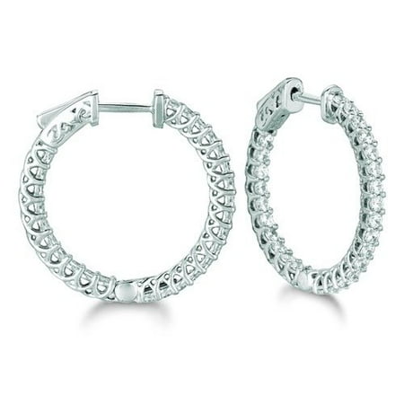 Juliette Collection Diamond 1.62 Carat Lucida Prong Round Hoop Earring