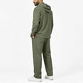 thumbnail image 4 of SEROYE Tracksuit for Men, 2 Piece Zipper Hooded Long Jogger Pants Loose Fit Casual Sportswear Daily Lounge Travel (L, Army Green), 4 of 5