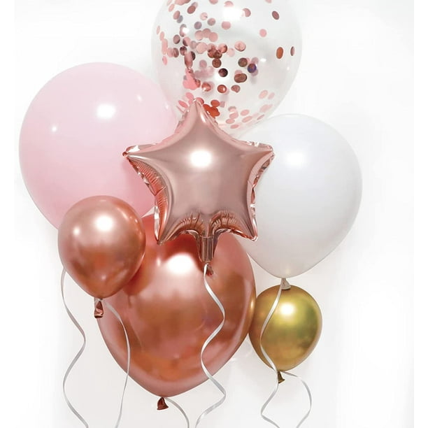 RUBFAC Kit arche de guirlande de ballons en or rose avec ballons blancs en  or rose pour fête d'anniversaire de graduation décorations de mariage baby  shower 
