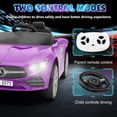 thumbnail image 4 of 12V Kids Ride on Car with 2.4G Remote Control, Battery Powered Electric Vehicle with Double Doors, Safety Belt & LED Light(Purple), 4 of 7