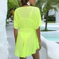 thumbnail image 5 of Swimwear Cover Up for Women Under $10 Casual V-neck Irregular Waist Cinched Beach Cover Shirt, 5 of 5