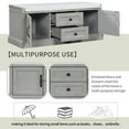 thumbnail image 6 of Storage Bench with 2 Drawers and 2 Cabinets, Shoe Bench with Seating &Velvet Removable Cushion, Wooden Organizer Storage Bench for Entryway Living Room Bedroom, Gray Wash, 6 of 9