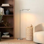 Brightech Leaf LED Floor lamp, Pharmacy LED Floor Lamp for Living Rooms & Offices, Adjustable Standing Lamp for Bedroom Reading, Tall Lamp For Sewing & Craftwork - Silver