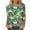 #66-Green, variant on Craaazy Women's Spring/Summer Hawaiian Print Loose Casual Round Neck 3/4 Sleeve T-Shirts Gifts