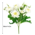 thumbnail image 2 of Ramo de crisantemo artificial simulación floral decoración hogar oficina mesa ornamento flor falsa, blanco Yuarrent ZHF0603-01, 2 of 6