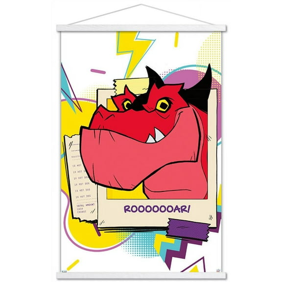 Marvel's Moon Girl & Devil Dinosaur - Wave Wall Poster with Magnetic Frame, 22.375" x 34"