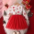 thumbnail image 6 of LIIPEE Girls Dresses Christmas Cartoon Graphic Printed Long Sleeve Round Neck Sequins Tulle Ball Gown Princess Sundress Kids Versatile Casual Daily Party Photoshoot Dress,Red,4Y, 6 of 6