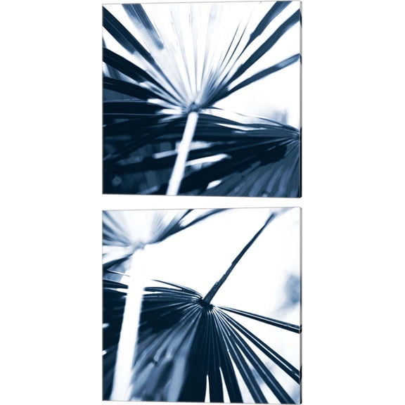 Great Art Now Among Blue Palms by Susan Bryant 2 Piece Canvas Art Set Each 14"W x 14"H