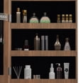 thumbnail image 5 of Jewelry Cabinet, Rotating Jewelry Armoire, Full Length Mirror with 360° Swivel Base, Lockable Storage, Necklace Hooks, Ring Slots, Foldable Acrylic Shelf, Light Walnut for Bedroom, 5 of 11