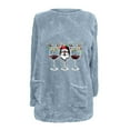 thumbnail image 4 of Darzheoy Womens Tops Christmas Plush Thickened Pullover Casual Long Sleeve Comfortable Sweatshirts Solid Color Graphic Fashion Fall Winter Thermal Printed Hoodless Blouses, 4 of 4