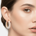 thumbnail image 4 of Vanytel Gold Plated Stainless Steel Pearl Hoop Earrings for Women, Ana Maria Hoops, 1 Pair, 4 of 6