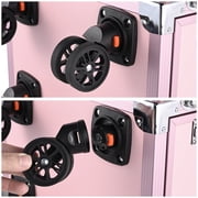 Byootique Nail Desk Mobile Station Rolling Makeup Train Case Manicure Table with Telescopic Handle, Pink