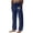 Dark Blue, variant on ibuvkizy Linen Pants Men with Pockets Open Bottom Drawstring Elastic Waist Casual Solid Color Linen Straight Leg Pants,Sizes S-2XL