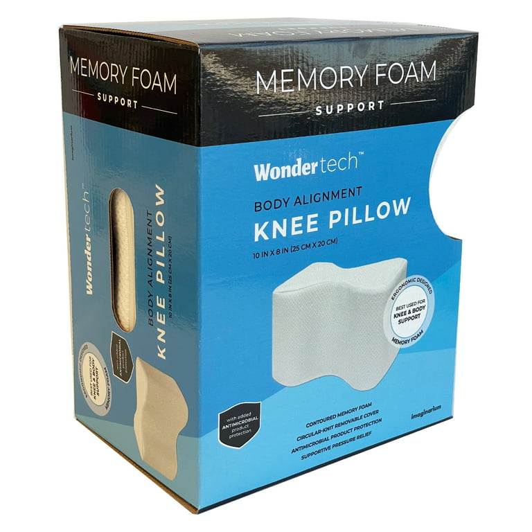 Wondertech Body Alignment Memory Foam Support Knee Pillow, White 