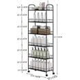 thumbnail image 4 of in Slim Rolling Storage Cart Mobile Shelving Unit with Wheels Metal Wire Storage Shelving Rack with Baskets for Kitchen Bathroom Office Laundry Narrow Piaces, 4 of 8