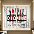 thumbnail image 5 of AUNVITO 2 Panel 2D Printed Short Kitchen Curtain Pair, Machine Washable Light Filter Drape, Bedroom Bathroom Window Decor Shade, 5 of 7
