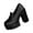 Black Leather Shoes for Women, variant on Hopeusnice Leather Shoes for Women Trendy Non-Slip Breathable Soft Women's Leather Shoes Pumps Shoes Thick-Soled Heel Pu Summer And Fall Shoes Round Toe Comfortable Walking Shoes Black 40