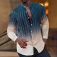 thumbnail image 1 of Blusa y camisa de manga larga con cuello alto para hombre, estilo informal, a rayas, con cuello alto, tipo cárdigan, camisa con botones, blusa de poliéster para hombre, 1 of 9