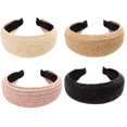 thumbnail image 1 of Diademas de moda para mujer, lazo anudado vintage de corte ancho negro superior cruzado bandas para la cabeza para niñas accesorios para el cabello, 1 of 5