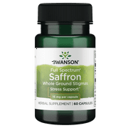 Swanson Herbal Supplements Full Spectrum Saffron Whole Ground Stigmas 15 mg Capsule 60ct