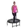 thumbnail image 4 of JumpSport Home Fitness Trampoline Professionals Choice No-Tip Arched Legs Built-in Handlebar Virtually Silent Bounce 44 Inch Diameter Frame, Black, 4 of 5